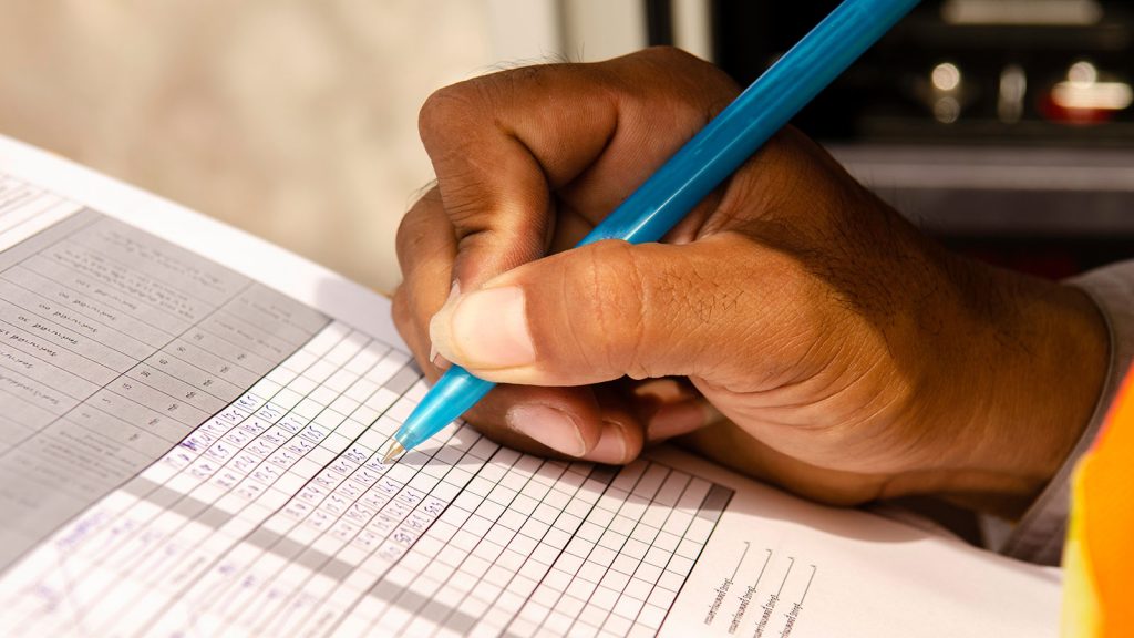 Person completing inspection form