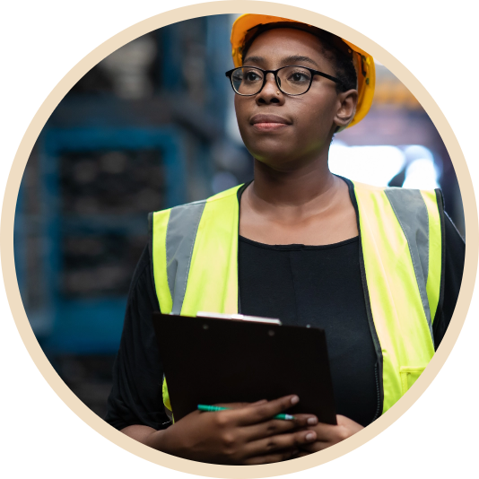 Picture of woman wearing a hard hat