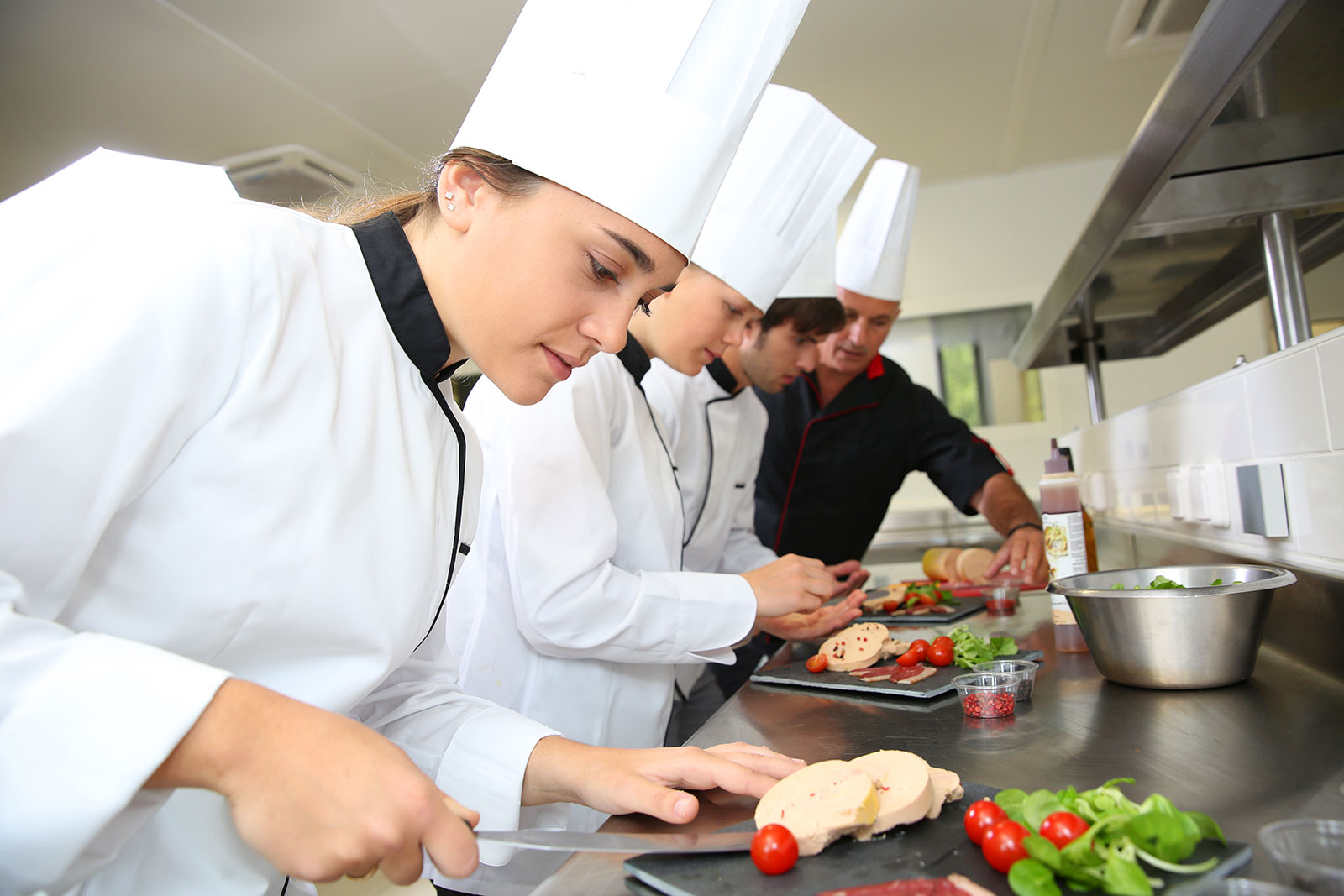 Team of chefs preparing a meal