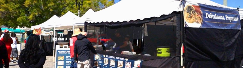 Food vendor selling at a farmers market